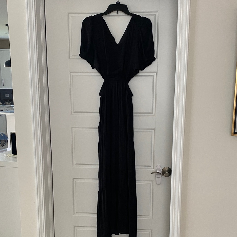 Naked Zebra Elegant Black Maxi Dress
